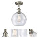 Ballston Athens LED 8 inch Brushed Satin Nickel Semi-Flush Mount Ceiling Light in Seedy Glass, Ballston