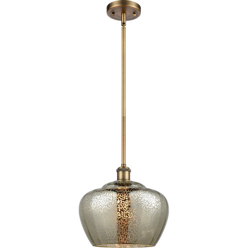 Ballston Large Fenton 1 Light 11 inch Brushed Brass Pendant Ceiling Light in Mercury Glass, Ballston