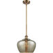Ballston Large Fenton 1 Light 11 inch Brushed Brass Pendant Ceiling Light in Mercury Glass, Ballston