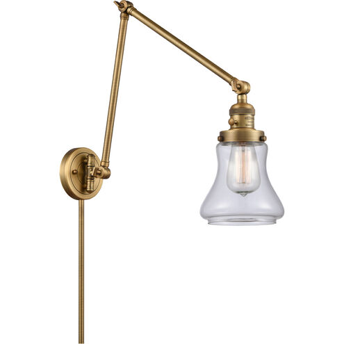 Bellmont 30 inch 3.5 watt Brushed Brass Swing Arm Wall Light in Clear Glass, Franklin Restoration