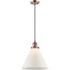 Franklin Restoration Cone LED 12 inch Antique Copper Mini Pendant Ceiling Light in Matte White, Franklin Restoration