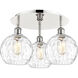 Athens Water Glass 3 Light 19.75 inch Polished Nickel Flush Mount Ceiling Light