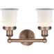Canton 2 Light 14.25 inch Antique Copper Bath Vanity Light Wall Light in Matte White