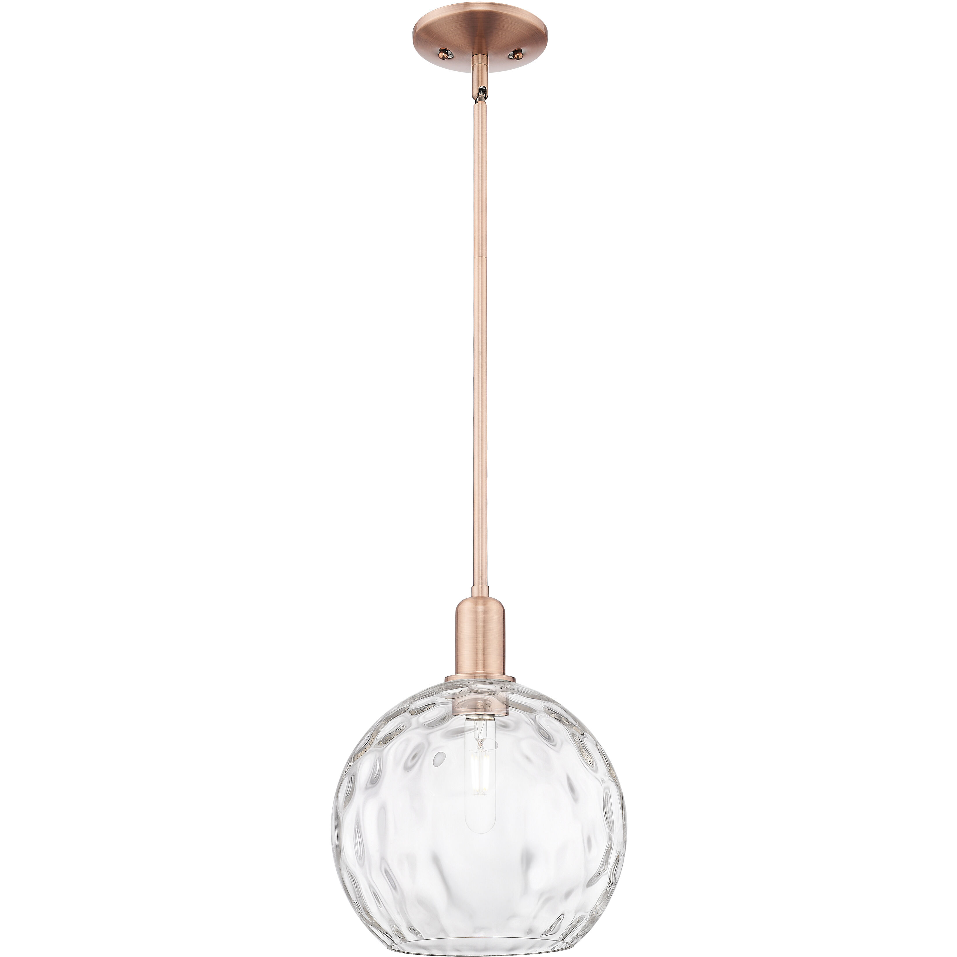 Arcadia Athens Water Glass 1 Light 10 inch Antique Copper Mini Pendant Ceiling Light