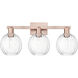 Preston 3 Light 26 inch Antique Copper Bath Vanity Light Wall Light in Clear Glass