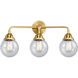 Nouveau 2 Beacon LED 24 inch Satin Gold Bath Vanity Light Wall Light in Seedy Glass