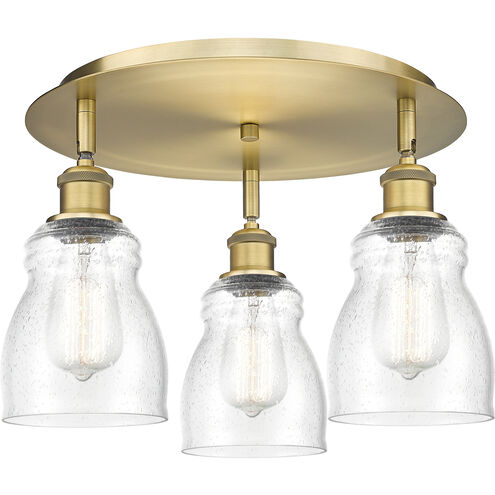 Ellery 3 Light 16.5 inch Brushed Brass Flush Mount Ceiling Light in Seedy