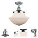 Franklin Restoration Large Oxford 1 Light 12 inch Polished Chrome Semi-Flush Mount Ceiling Light, Franklin Restoration
