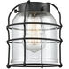 Franklin Restoration Bell Cage LED 6 inch Black Antique Brass Mini Pendant Ceiling Light in Clear, Franklin Restoration