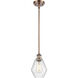 Ballston Cindyrella LED 6 inch Antique Copper Mini Pendant Ceiling Light in Seedy Glass