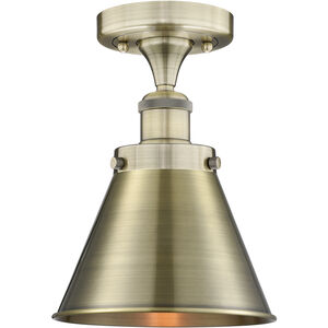 Appalachian 1 Light 8 inch Antique Brass Semi-Flush Mount Ceiling Light