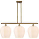 Ballston Norfolk 3 Light 38 inch Brushed Brass Island Light Ceiling Light in Matte White Glass