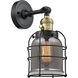 Franklin Restoration Small Bell Cage LED 6 inch Black Antique Brass Sconce Wall Light, Franklin Restoration