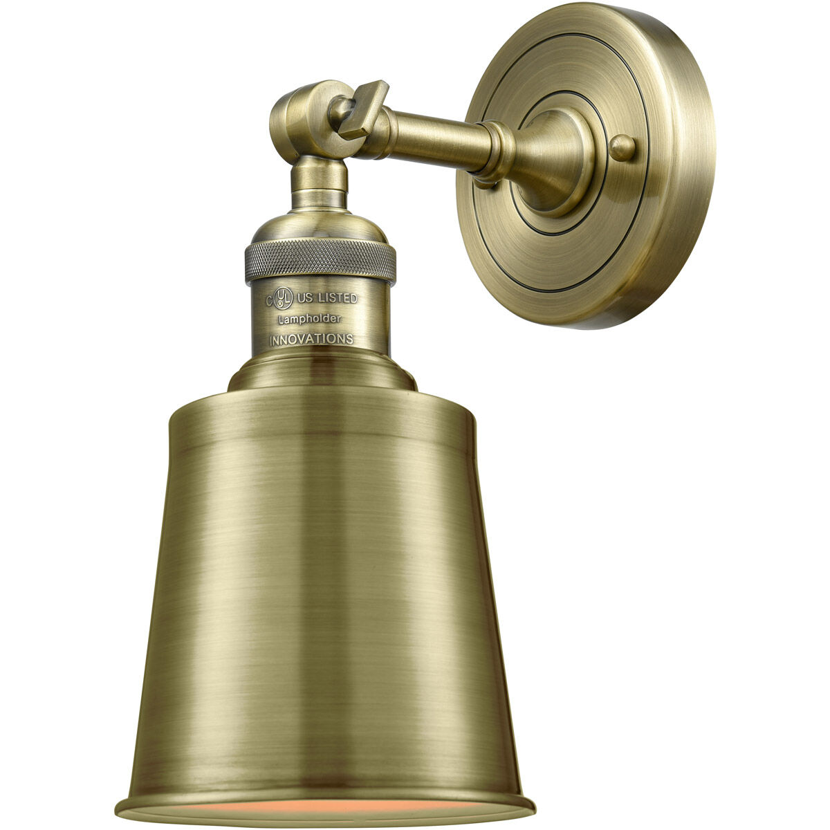 Franklin Restoration Addison LED 5 inch Antique Brass Semi-Flush Mount Ceiling Light, Franklin Restoration