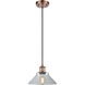 Ballston Orwell 1 Light 8 inch Antique Copper Mini Pendant Ceiling Light in Clear Glass, Ballston