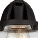 Nouveau 2 Beacon LED 6 inch Matte Black Semi-Flush Mount Ceiling Light in Clear Glass