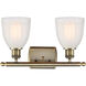Ballston Brookfield LED 16 inch Antique Brass Bath Vanity Light Wall Light in White Glass, Ballston