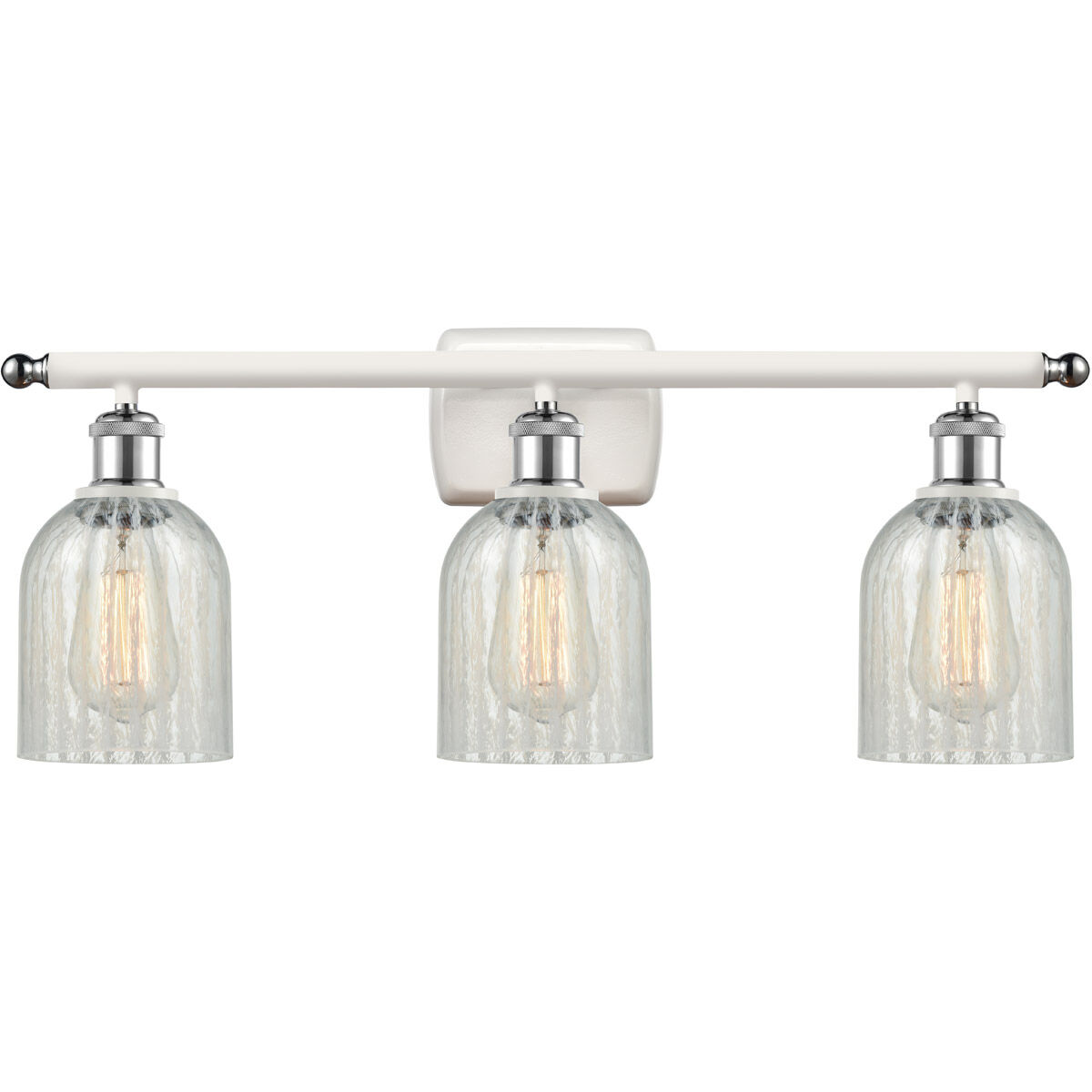 Ballston Caledonia LED 26 inch White and Polished Chrome Bath Vanity Light Wall Light in Mouchette Glass, Ballston