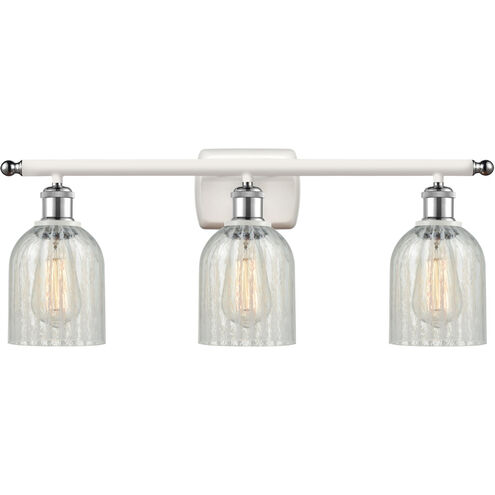Ballston Caledonia LED 26 inch White and Polished Chrome Bath Vanity Light Wall Light in Mouchette Glass, Ballston