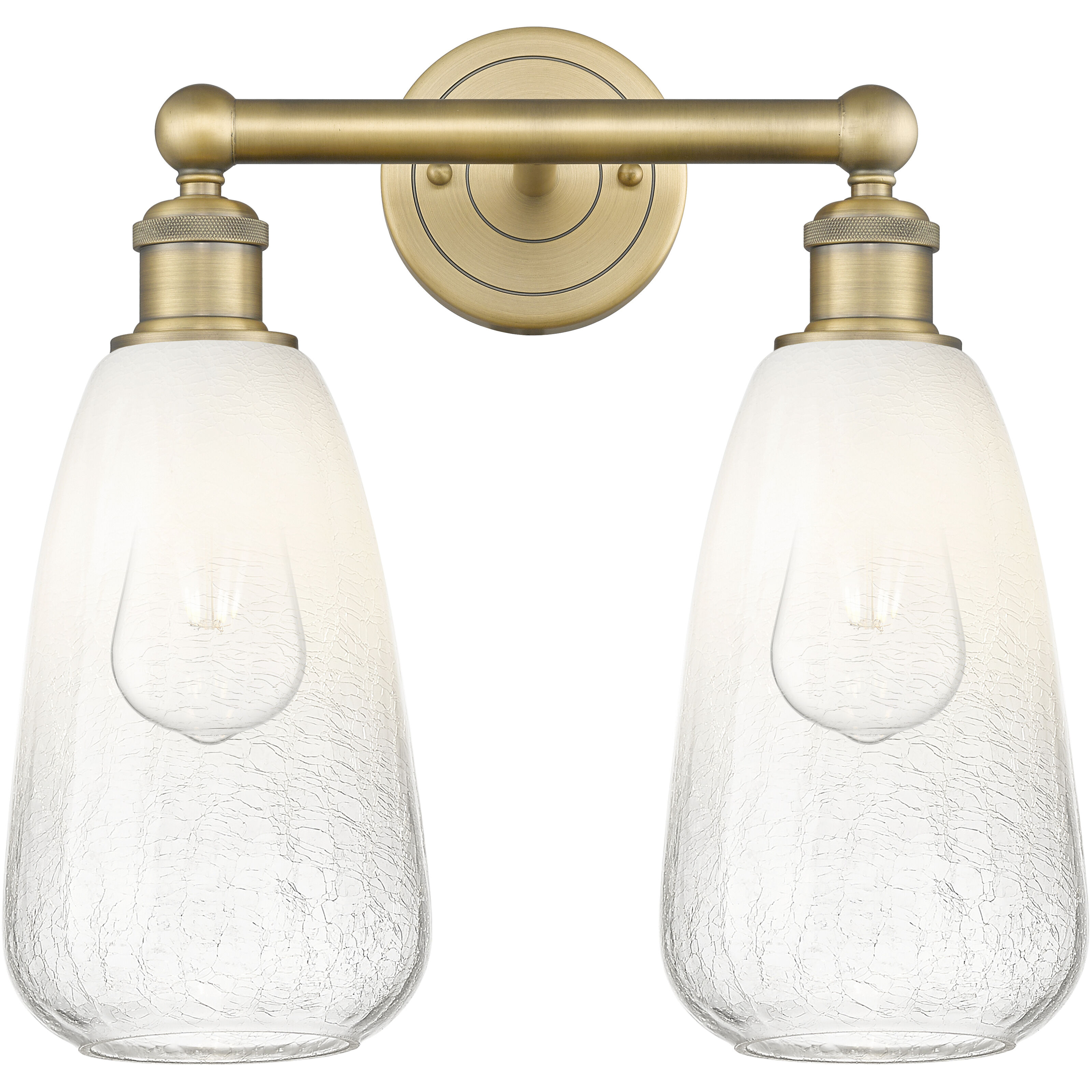 Edison Brookhaven Almond 2 Light 15 inch Brushed Brass Bath Vanity Light Wall Light in Opal Glass