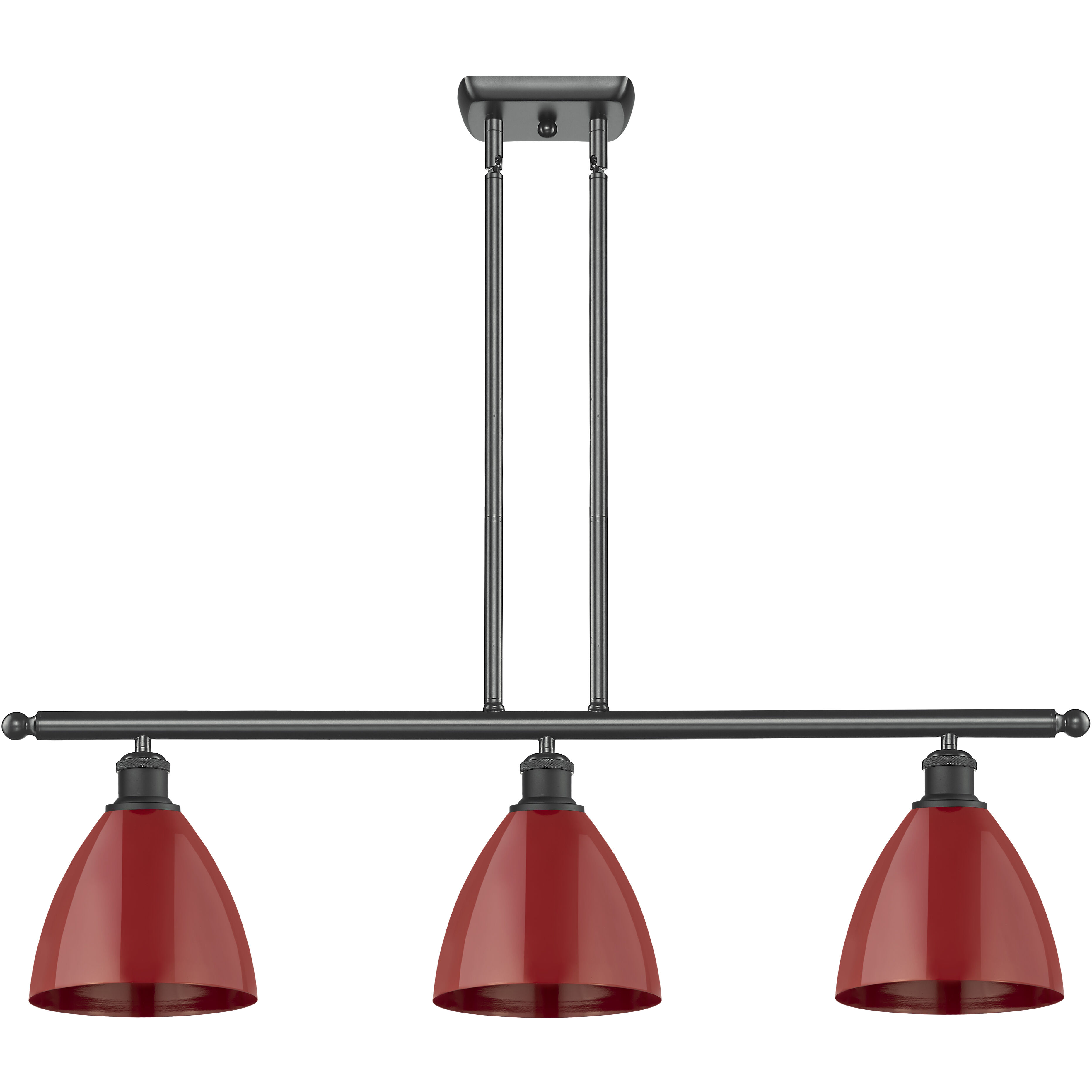 Ballston Plymouth Dome LED 36 inch Matte Black Island Light Ceiling Light in Matte Red