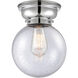 Aditi Large Beacon 1 Light 8 inch Polished Chrome Flush Mount Ceiling Light in Seedy Glass, Aditi