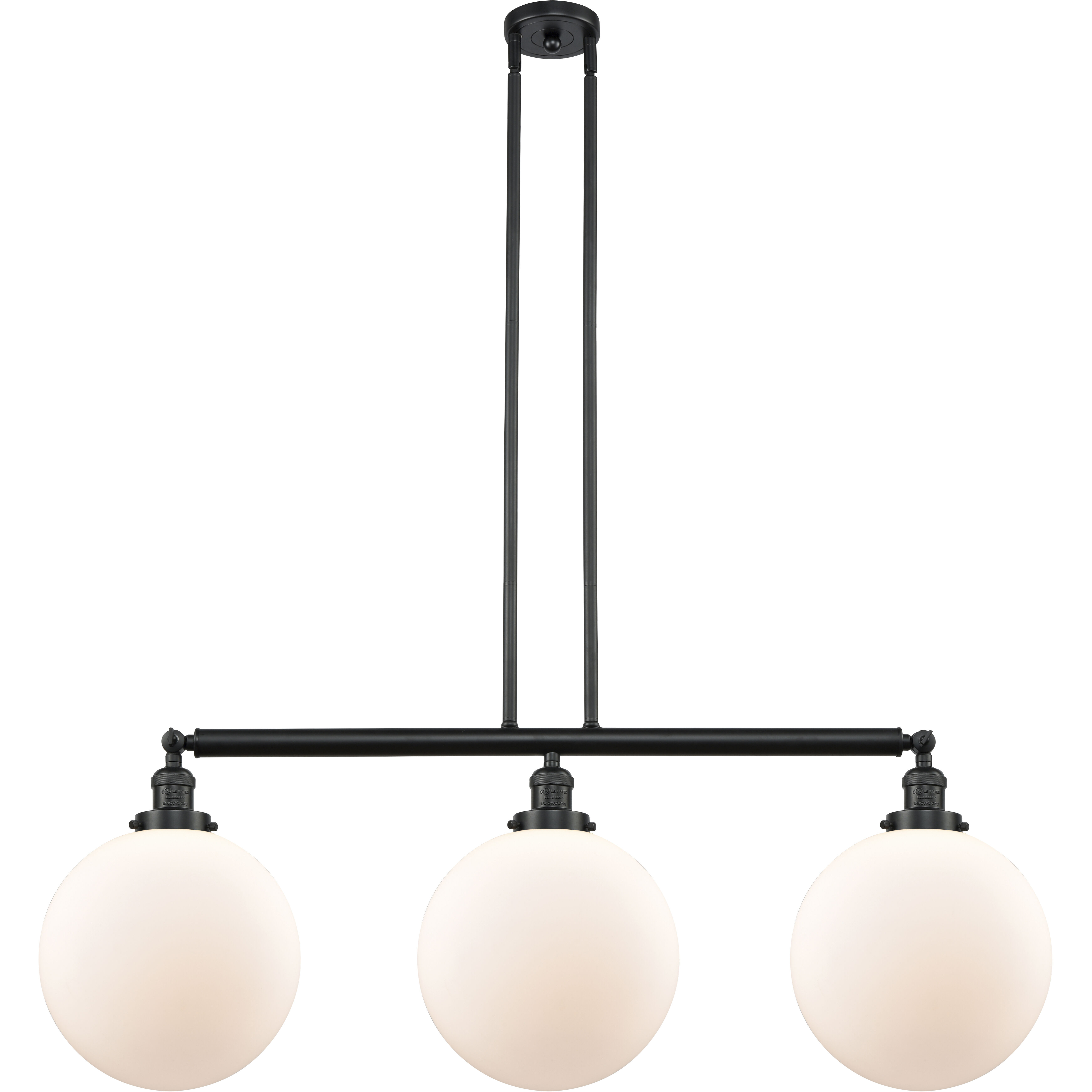 Franklin Restoration XX-Large Beacon LED 44 inch Matte Black Island Light Ceiling Light in Matte White Glass, Franklin Restoration