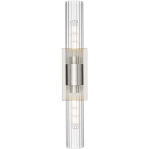 Empire 2 Light 24.75 inch Satin Nickel Bath Vanity Light Wall Light in Clear Glass