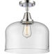 Franklin Restoration X-Large Bell 1 Light 12 inch Polished Chrome Flush Mount Ceiling Light in Clear Glass
