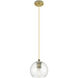 Crown Point 1 Light 5.88 inch Brushed Brass Pendant Ceiling Light in Clear Glass