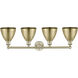 Metal Bristol 4 Light 34.5 inch Antique Brass Bath Vanity Light Wall Light