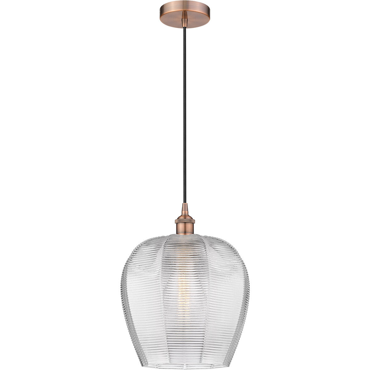 Edison Norfolk LED 12 inch Antique Copper Mini Pendant Ceiling Light