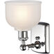 Ballston Dayton LED 5.5 inch Polished Chrome Sconce Wall Light in White Glass, Ballston