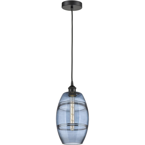 Edison Vaz 1 Light 8 inch Matte Black Cord Hung Mini Pendant Ceiling Light
