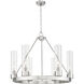 Boreas 6 Light 29 inch Satin Nickel Chandelier Ceiling Light in Clear Glass