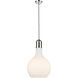 Auralume Amherst 1 Light 14 inch Polished Nickel Pendant Ceiling Light in Matte White Glass