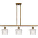 Ballston Niagra 3 Light 36 inch Brushed Brass Island Light Ceiling Light, Ballston
