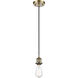 Ballston Bare Bulb 1 Light 5 inch Antique Brass Mini Pendant Ceiling Light in Incandescent, No Shade, Ballston