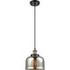 Ballston Bell LED 8 inch Black Antique Brass Mini Pendant Ceiling Light, Large Bell