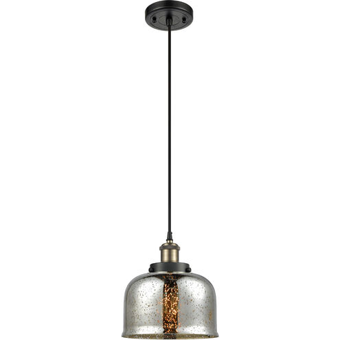 Ballston Bell LED 8 inch Black Antique Brass Mini Pendant Ceiling Light, Large Bell