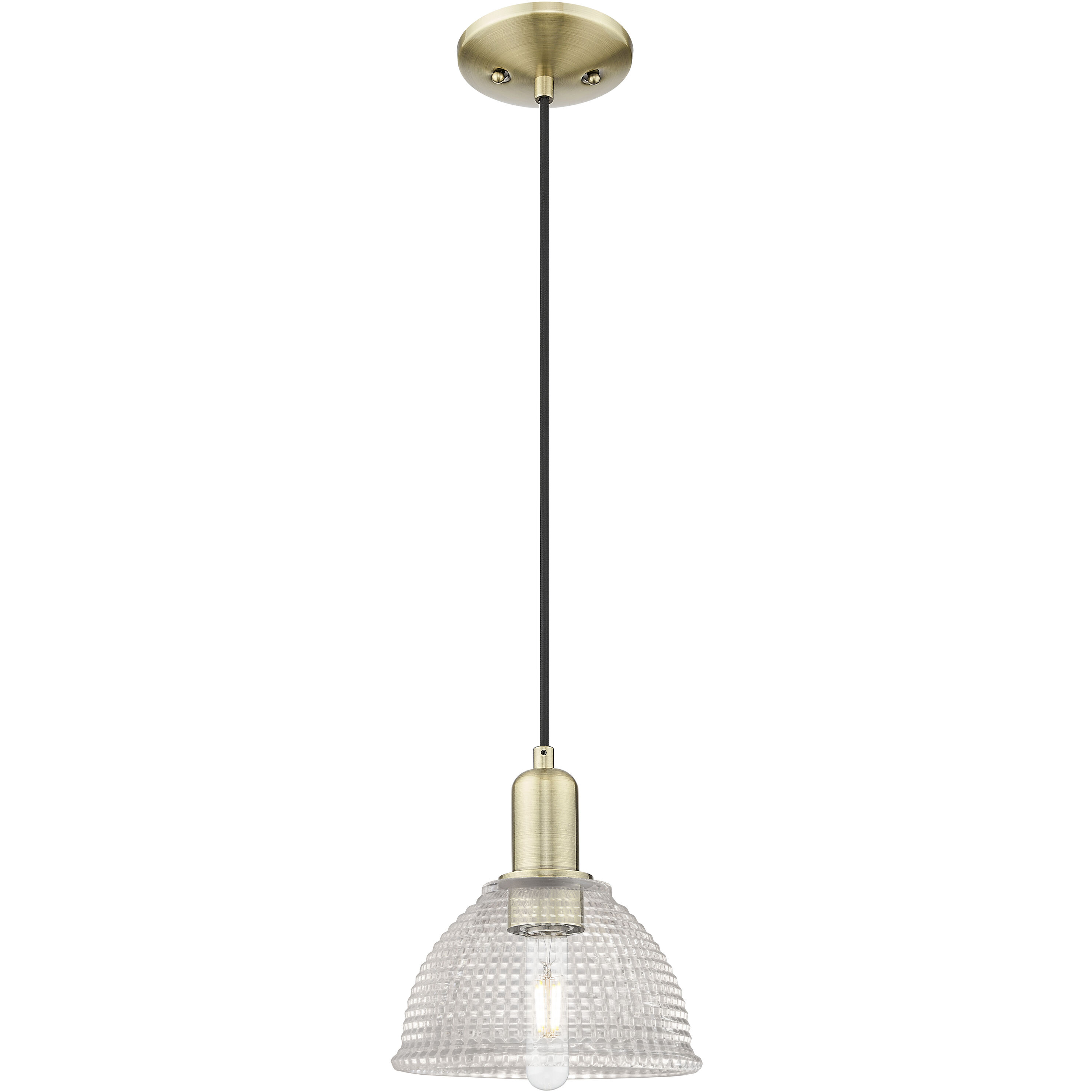 Arcadia Arietta 1 Light 8 inch Antique Brass Mini Pendant Ceiling Light