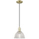 Arcadia Arietta 1 Light 8 inch Antique Brass Mini Pendant Ceiling Light