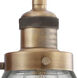 Franklin Restoration X-Large Cone LED 12 inch Brushed Brass Sconce Wall Light in Clear Glass, Franklin Restoration