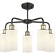 Clymer 5 Light 21.88 inch Black Antique Brass Chandelier Ceiling Light in Matte White Glass