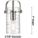 Pilaster II Cylinder 4 Light 34.88 inch Brushed Brass Bath Vanity Light Wall Light in Matte White Glass