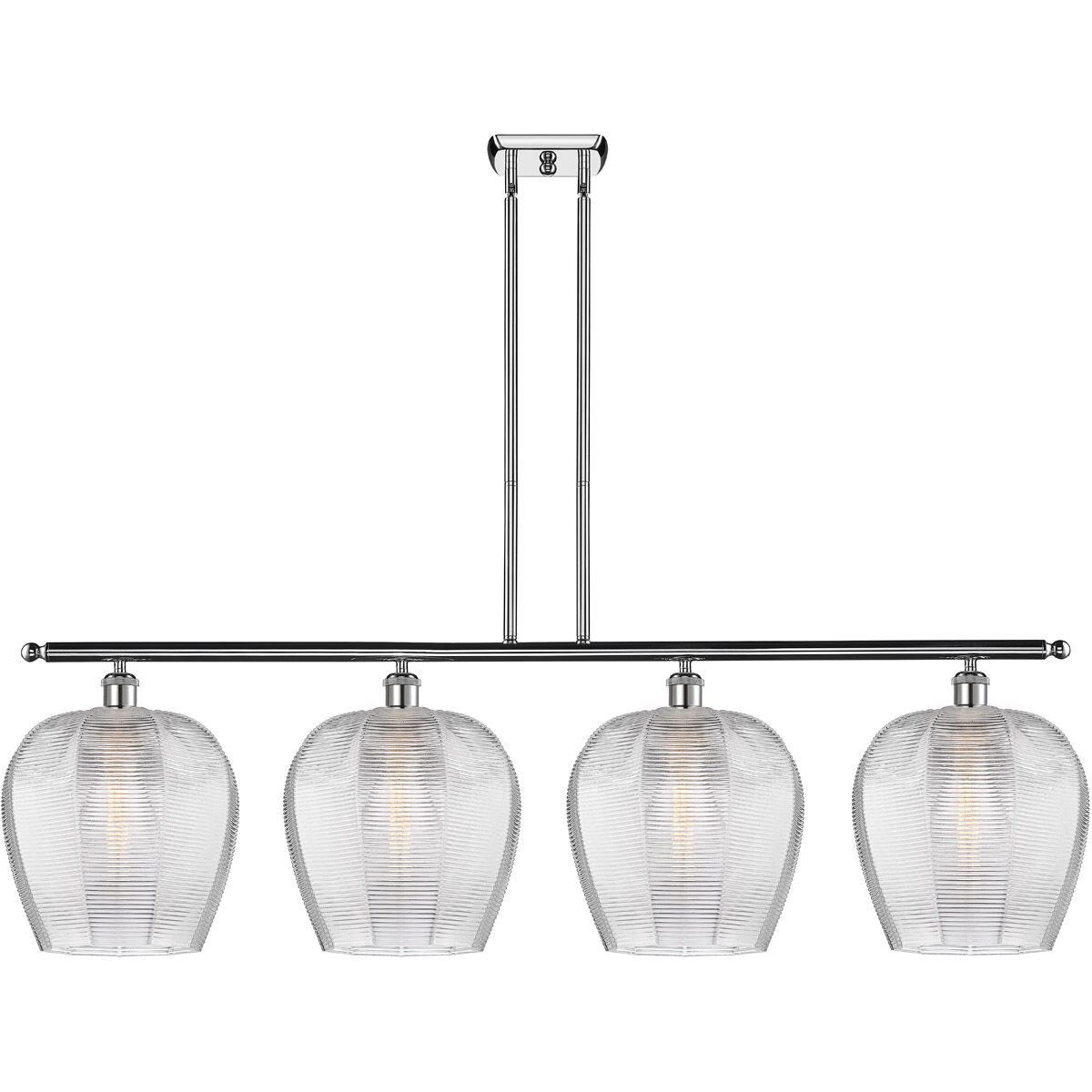 Ballston Norfolk LED 50 inch Polished Chrome Island Light Ceiling Light in Clear Glass