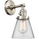 Franklin Restoration Small Cone LED 6.25 inch Brushed Satin Nickel Sconce Wall Light, Franklin Restoration