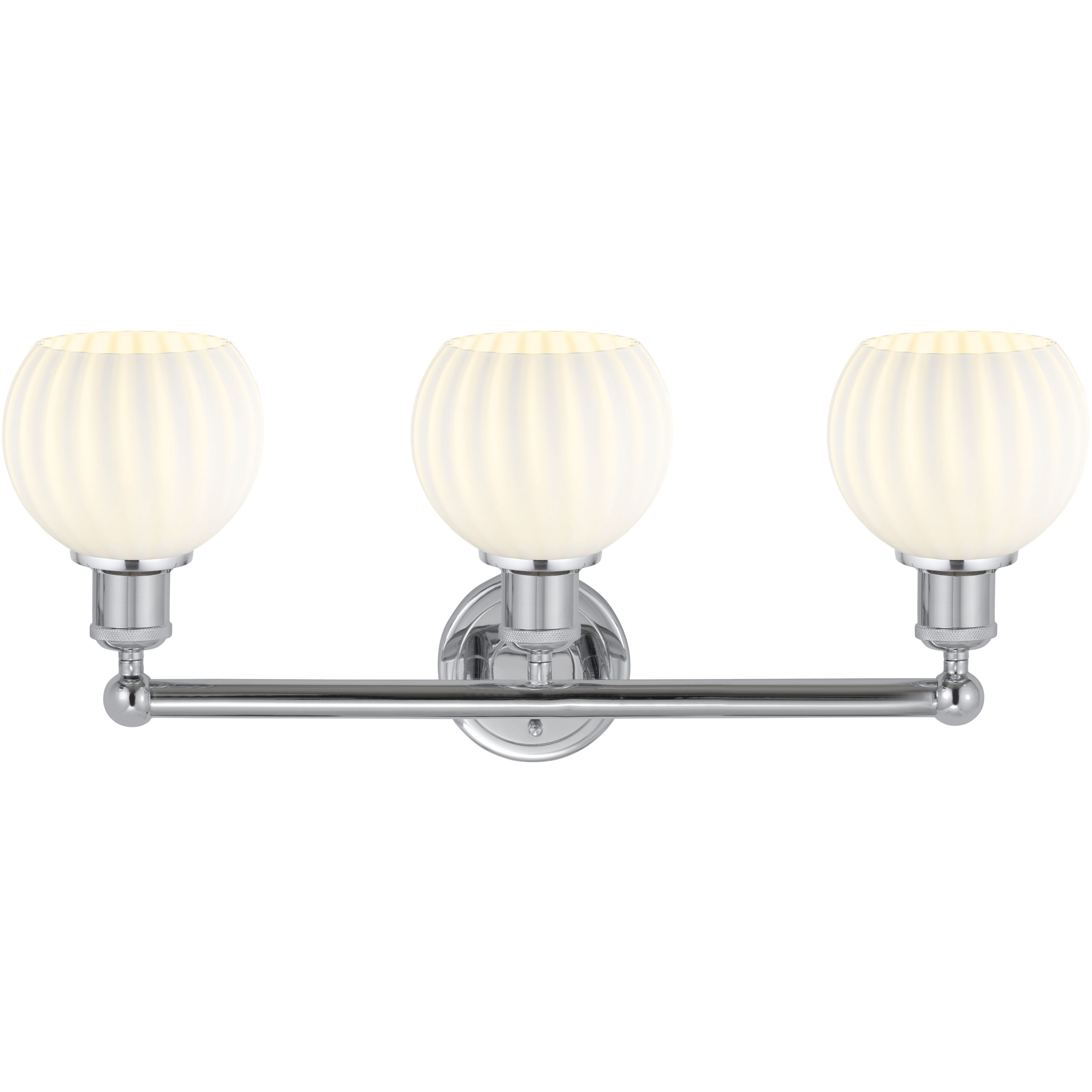 Edison White Venetian 3 Light 24 inch Polished Chrome Bath Vanity Light Wall Light