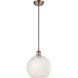 Ballston White Mouchette 1 Light 10 inch Antique Copper Cord Hung Mini Pendant Ceiling Light