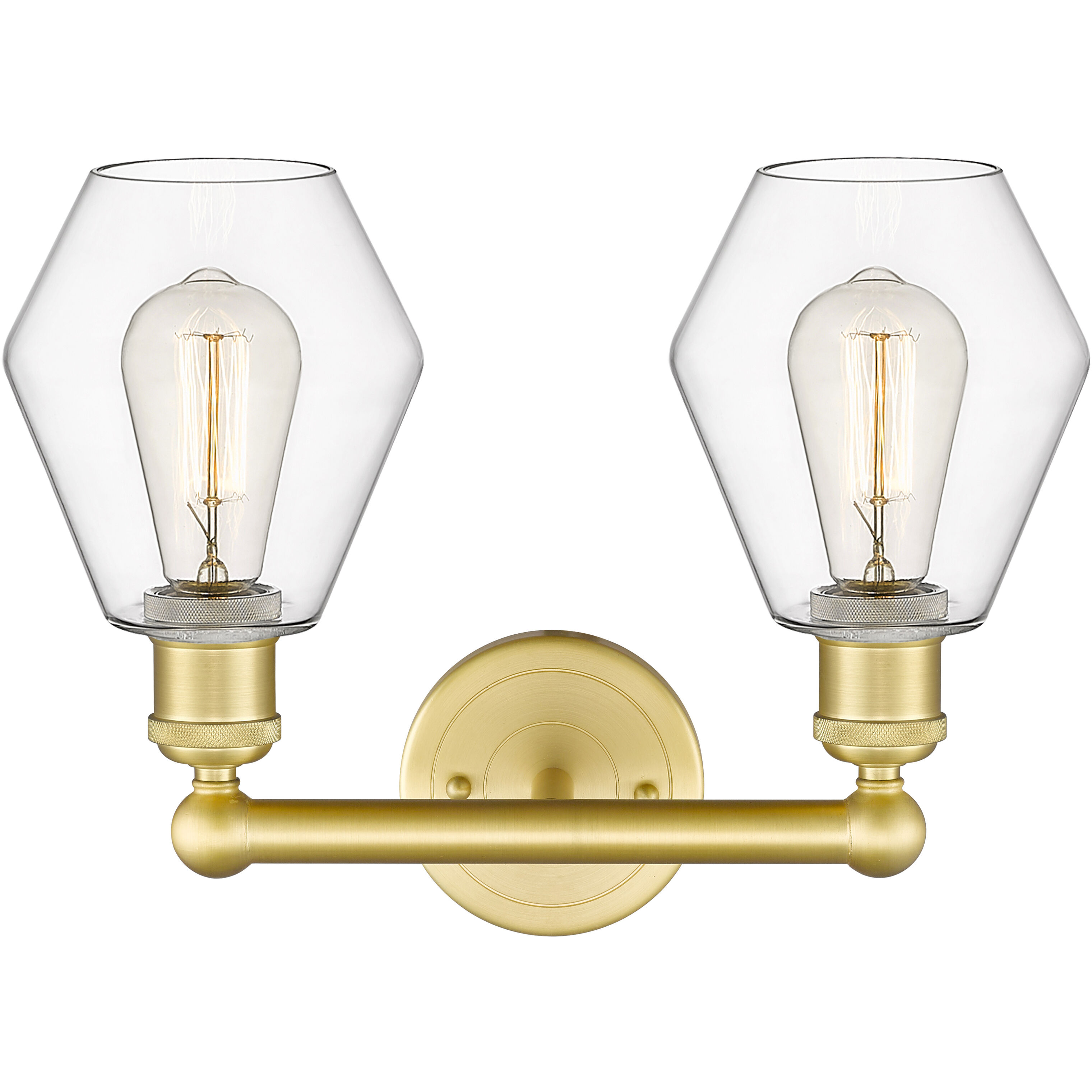 Cindyrella 2 Light 15 inch Satin Gold Bath Vanity Light Wall Light in Clear